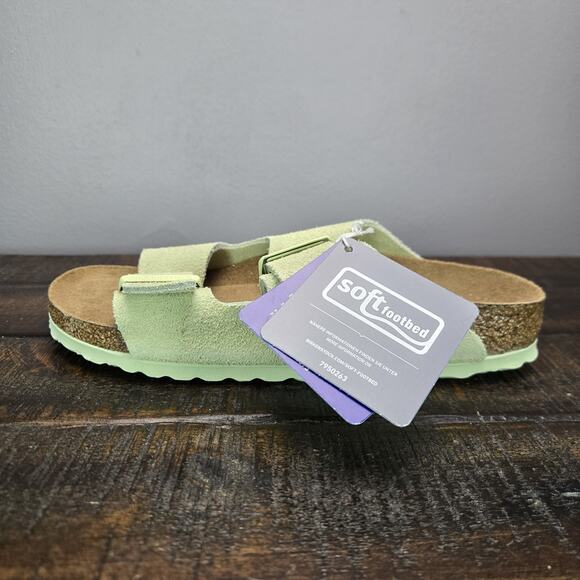 NEW Birkenstock Arizona Womens Size 6 EU 37 Narrow Sandal Suede Soft Bed Green - Picture 7 of 11
